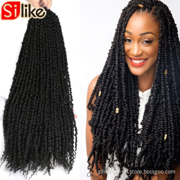 Passion Twist Hair 24 Inches Synthetic Water Wave Twists Crochet Black Curly Hair Bundles for Braiding Hair Extensions